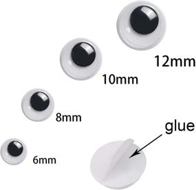 img 3 attached to 👀 Upins 1000 Pcs Black Wiggle Googly Eyes: Self-Adhesive, 6mm-12mm Mixed Packaging