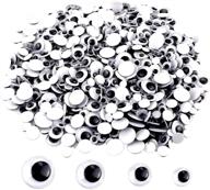 👀 upins 1000 pcs black wiggle googly eyes: self-adhesive, 6mm-12mm mixed packaging logo