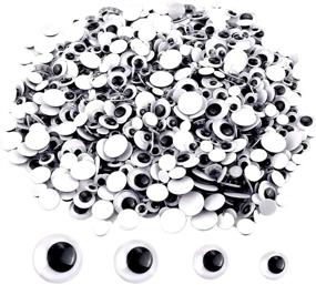 img 4 attached to 👀 Upins 1000 Pcs Black Wiggle Googly Eyes: Self-Adhesive, 6mm-12mm Mixed Packaging