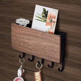 img 1 attached to 🔑 Organize Essentials with a Minimalist Key Holder for Wall - Keys, Mail, Masks