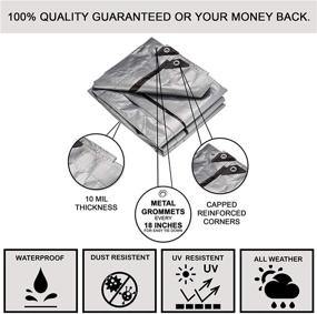 img 3 attached to 🏕️ 2 пакета двусторонних тяжелых водонепроницаемых тентов 6x8 с металлическими люверсами - идеально подходят для крыши, кемпинга, отдыха на открытом воздухе, патио - защита от дождя или солнца