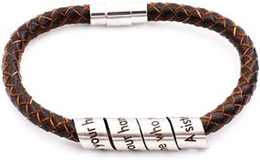 img 4 attached to 📿 Discover Your Hidden Message: N.egret Leather Wristbands for Women - Fashionable, Inspiring, and Novelty Jewelry