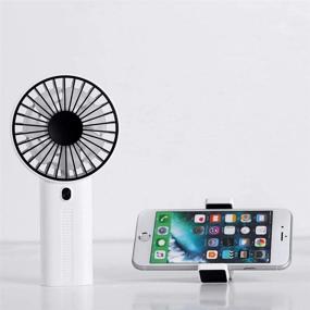 img 1 attached to 🌬️ Portable Handheld Fan: Battery Operated Personal Electric Desk Cooling Fan with 3 Speeds, 3-5Hrs Battery Life, USB Rechargeable - Ideal for Travel and Outdoor Use