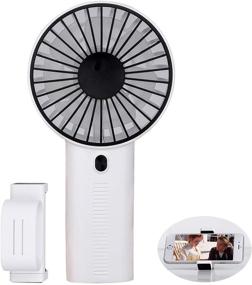 img 4 attached to 🌬️ Portable Handheld Fan: Battery Operated Personal Electric Desk Cooling Fan with 3 Speeds, 3-5Hrs Battery Life, USB Rechargeable - Ideal for Travel and Outdoor Use