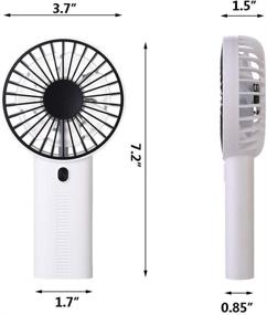 img 2 attached to 🌬️ Portable Handheld Fan: Battery Operated Personal Electric Desk Cooling Fan with 3 Speeds, 3-5Hrs Battery Life, USB Rechargeable - Ideal for Travel and Outdoor Use