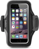 📱 belkin slim-fit plus armband: perfect companion for iphone 6/6s & fitbit wearables (black/gray) logo