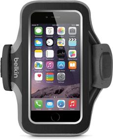 img 4 attached to 📱 Belkin Slim-Fit Plus Armband: Perfect Companion for iPhone 6/6s & Fitbit Wearables (Black/Gray)