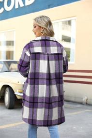 img 2 attached to SIKAINI Shacket Vintage Flannel Oversized Women's Clothing for Coats, Jackets & Vests