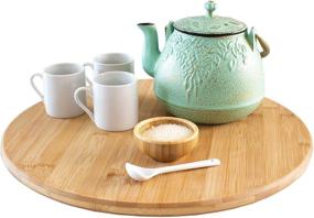 img 4 attached to 🍽️ 14-inch Bamboo Lazy Susan Kitchen Turntable by TB Home - Ideal for Pantry Cabinets or Tables