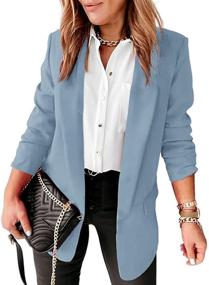 img 4 attached to 👚 Langwyqu Women's Casual Blazers Sleeve - A Must-Have in Women's Clothing