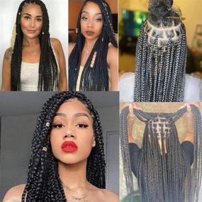 img 3 attached to 🔥 24'' Pre-stretched Braiding Hair in 8 Packs - Yaki Texture for Black Women, Easy Braiding - Hot Water Setting, Professional Synthetic Fiber Soft Crochet Hair (1#)