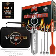 🥩 premium stainless steel meat injector kit for enhanced marinade infusion • creates tender meat and poultry flavors • includes 3 quality syringe needles for chunky and liquid marinades, 2 cleaning brushes, and 2 oz barrel logo