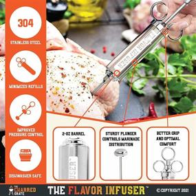 img 1 attached to 🥩 Premium Stainless Steel Meat Injector Kit for Enhanced Marinade Infusion • Creates Tender Meat and Poultry Flavors • Includes 3 Quality Syringe Needles for Chunky and Liquid Marinades, 2 Cleaning Brushes, and 2 OZ Barrel