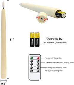 img 3 attached to 🕯️ Eldnacele Flameless Taper Candles: Remote Controlled & Realistic Flickering 3D Wick, Set of 4 Ivory Candlesticks - Ideal for Christmas, Wedding, and Home Decor