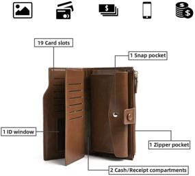 img 2 attached to Bifold Wallet Capacity Leather Credit Women's Handbags & Wallets in Wallets