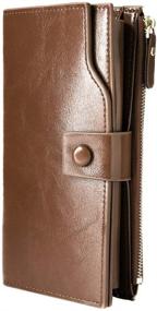 img 4 attached to Bifold Wallet Capacity Leather Credit Women's Handbags & Wallets in Wallets