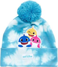 img 1 attached to 🦈 Nickelodeon Boys' Baby Shark Winter Hat Set - 2 Pack Pom Pom Beanie and 3D Fin Hat Bundle