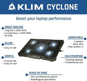 img 3 attached to KLIM Cyclone Laptop Cooling Pad - 5 Fans Cooler - No More Overheating - Increase Your PC Performance And Life Expectancy - Ventilated Support For Laptop - Gaming Stand To Reduce Heating (White)