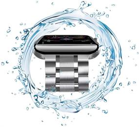 img 1 attached to 🍎 chuangshiji браслет для Apple Watch 38мм 40мм - нержавеющая стальная замена ремешка для серии SE/6/5/4/3/2/1 (Серебро)