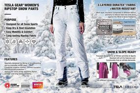 img 2 attached to Winter Snow Pants for Women: ❄️ TSLA Waterproof Ski Pants & Ripstop Snowboard Bottoms