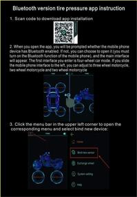 img 1 attached to 🔧 Беспроводная система мониторинга давления в шинах мотоцикла по Bluetooth - Отображение в реальном времени давления и температуры для 2 шин - Звуковая сигнализация TPMS для авто безопасности - Совместима с Android и iOS.