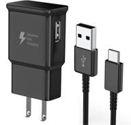 🔌 чёрный набор адаптивного быстрого зарядного устройства tt&c с usb-кабелем типа c - совместим с samsung galaxy s21 ultra, s20 plus, s10, note 10 и другими логотип