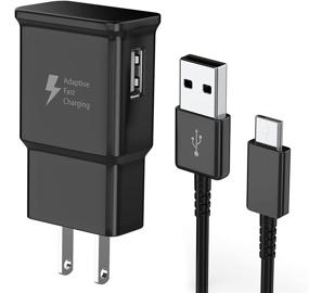 img 4 attached to 🔌 Чёрный набор адаптивного быстрого зарядного устройства TT&C с USB-кабелем типа C - совместим с Samsung Galaxy S21 Ultra, S20 Plus, S10, Note 10 и другими