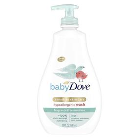 img 4 attached to Fragrance Free Baby Dove Sensitive Skin Care Wash - Hypoallergenic, Moisturizing Formula, Eliminates Bacteria - 20 oz