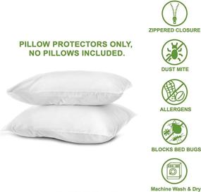 img 2 attached to 🛏️ Hudson Comfort Euro Pillow Protector - Waterproof, Bed Bug Proof, Feather Popping Prevention - Euro Square Pillow Covers 26x26 (White) - 2 Pack