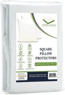 🛏️ hudson comfort euro pillow protector - waterproof, bed bug proof, feather popping prevention - euro square pillow covers 26x26 (white) - 2 pack logo