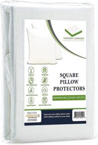 img 4 attached to 🛏️ Hudson Comfort Euro Pillow Protector - Waterproof, Bed Bug Proof, Feather Popping Prevention - Euro Square Pillow Covers 26x26 (White) - 2 Pack