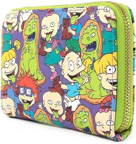 img 2 attached to 🦖 Discover the Stylish Loungefly Nickelodeon Rugrats Reptar Bar Wallet with All Over Print Design!