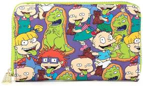 img 3 attached to 🦖 Discover the Stylish Loungefly Nickelodeon Rugrats Reptar Bar Wallet with All Over Print Design!