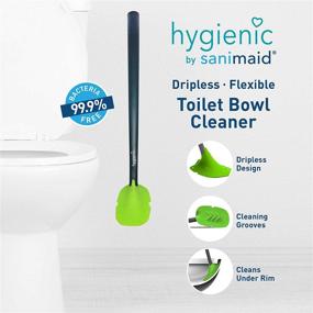 img 3 attached to 🚽 Sanimaid So-Mine Hygienic Toilet Brush with Deep Cleaning, Dripless Silicone Head, Prevents Dirt Buildup Under Bowl Rim - Flexible Ergonomic Handle (Grey/Green)