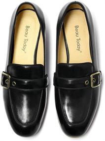 img 2 attached to 👞 Chic Womens Leather Loafers with Tassel Detail - Men's Slip-On Shoes