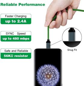 img 1 attached to 📱 10ФТ Зеленый USB кабель Type C - Дополнительно длинный кабель для зарядки Samsung Galaxy, LG, Moto Z и других устройств