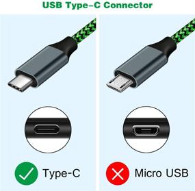 img 3 attached to 📱 10ФТ Зеленый USB кабель Type C - Дополнительно длинный кабель для зарядки Samsung Galaxy, LG, Moto Z и других устройств