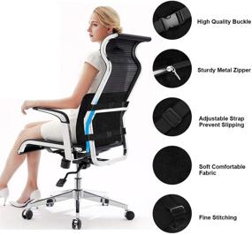 img 3 attached to 🪑 Premium Memory Foam Lumbar Support Pillow for Office Chair, Ergonomic Back Support Cushion to Relieve Lower Back Pain, Adjustable Extender Strap, Breathable 3D Mesh Cushion, for Car, Home, Airplane - New Black