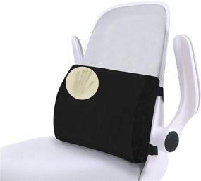 img 4 attached to 🪑 Premium Memory Foam Lumbar Support Pillow for Office Chair, Ergonomic Back Support Cushion to Relieve Lower Back Pain, Adjustable Extender Strap, Breathable 3D Mesh Cushion, for Car, Home, Airplane - New Black