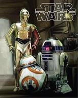 🤖 disney звездные войны дроиды r2-d2, c-3po, bb8 плюшевое одеяло с двойным шерстяным покрывалом - супермягкий плед! логотип