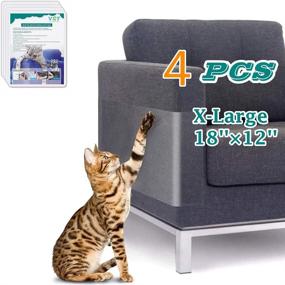 img 4 attached to VST Cat Scratch Deterrent Sticky Tape-Cat Furniture Protector-Scratch Couch Guards-Cat Repellent Clear Self-Adhesive Training Tape for Furniture,Sofa,Carpet 17&#34;Lx12&#34;W