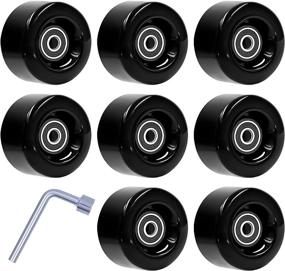 img 4 attached to 🛼 High Performance 8-Pack Quad Roller Skate Wheels | ABEC-9 Bearings Included | Ideal for Double Row Skating, Quad Skates, and Skateboard Accessories | Suitable for Indoor/Outdoor Use | Dimensions: 32mm x 58mm | 82A Hardness