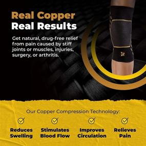 img 3 attached to 🏋️ CopperJoint Knee Compression Sleeve PRO - Enhance Athletic Performance with Copper-Infused Compression and Increased Blood Flow - Single