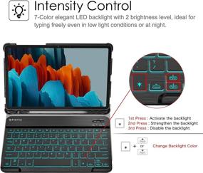 img 1 attached to 📱 Fintie Keyboard Case for Samsung Galaxy Tab S7 11'' 2020 - Slim Stand Cover with S Pen Holder and Detachable Bluetooth Keyboard - Gray