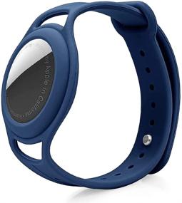 img 4 attached to 🔵 Чехол для часов Silicone Watch Bands CLZWiiN для чехла Apple AirTags - Защитный браслет для детей, младенцев, детей, малышей и пожилых - Синий