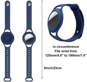 img 3 attached to 🔵 Чехол для часов Silicone Watch Bands CLZWiiN для чехла Apple AirTags - Защитный браслет для детей, младенцев, детей, малышей и пожилых - Синий