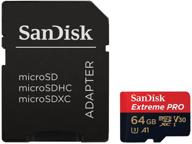 📸 sandisk extreme pro 64gb microsdxc память карта - до 100mb/s, класс 10, u3, v30, a1 с адаптером sd логотип