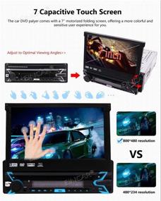 img 2 attached to 🚗 Eincar Одиночный Динамик Автомобильный Стерео Bluetooth Автомобильный DVD Плеер С сенсорным экраном Радио 7-дюймовое Съемная панель Транспортный блок с бесплатной 8-гигабайтной картой GPS, резервной камерой, AUX-входом, поддержкой сабвуфера, RDS и воспроизведением CD - Автомагнитола Ресивер