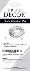 img 1 attached to 📞 True Decor 25ft Black Phone Telephone Extension Cord Cable Wire with RJ-11 Plugs: Premium Quality and Extra Length