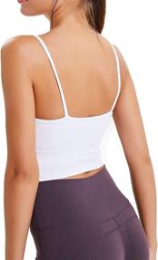 img 3 attached to UOTJCNR Women's Longline Padded Sports Bra Yoga 🏋️ Tank Top for Workout, Fitness, Running - Crop Top Camisole